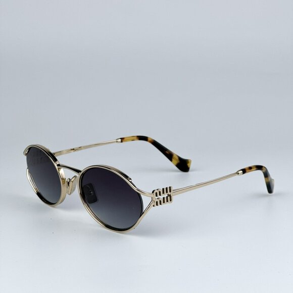 Miu Miu MU52YS ZVN5D1 BRAND NEW Sunglasses Pale Gold Grey Gradient Oval main image 6